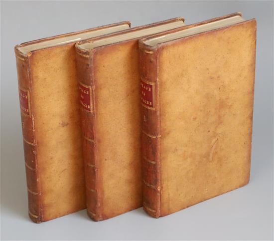 [Bourgoing, Jean Francois de; LAbbe Giraud] - Nouveau Voyage en Espagne, 3 vols, 8vo, calf, 12 folding maps,